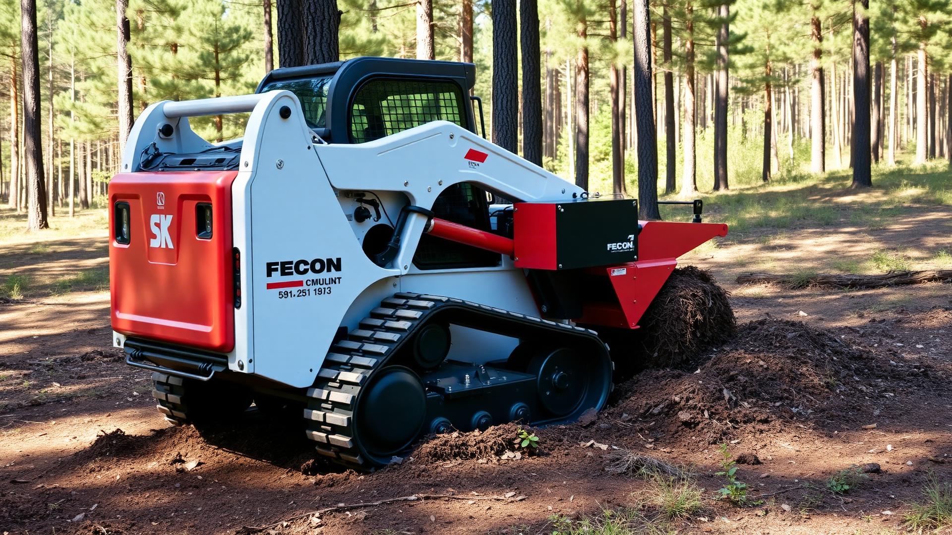 Land clearing operation with forestry mulching equipment